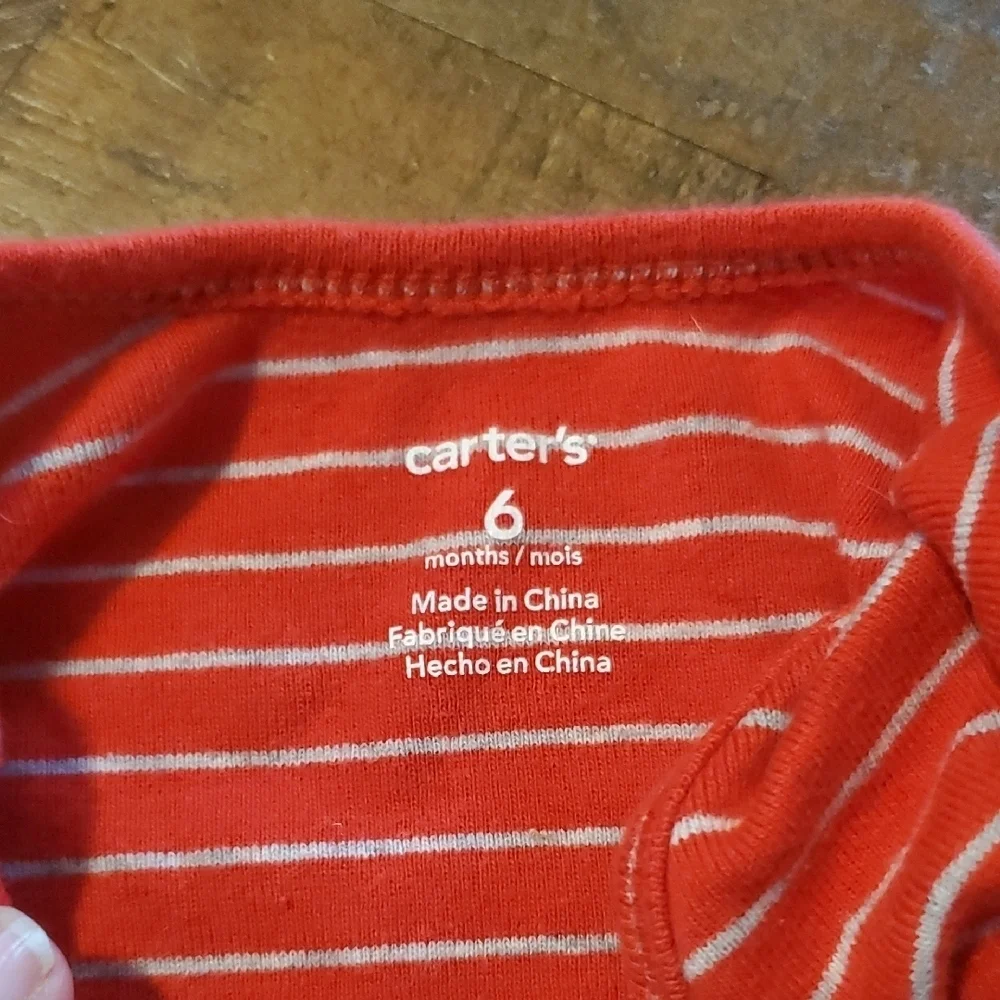 🐻 Carter's Striped Red and White Bodysuit